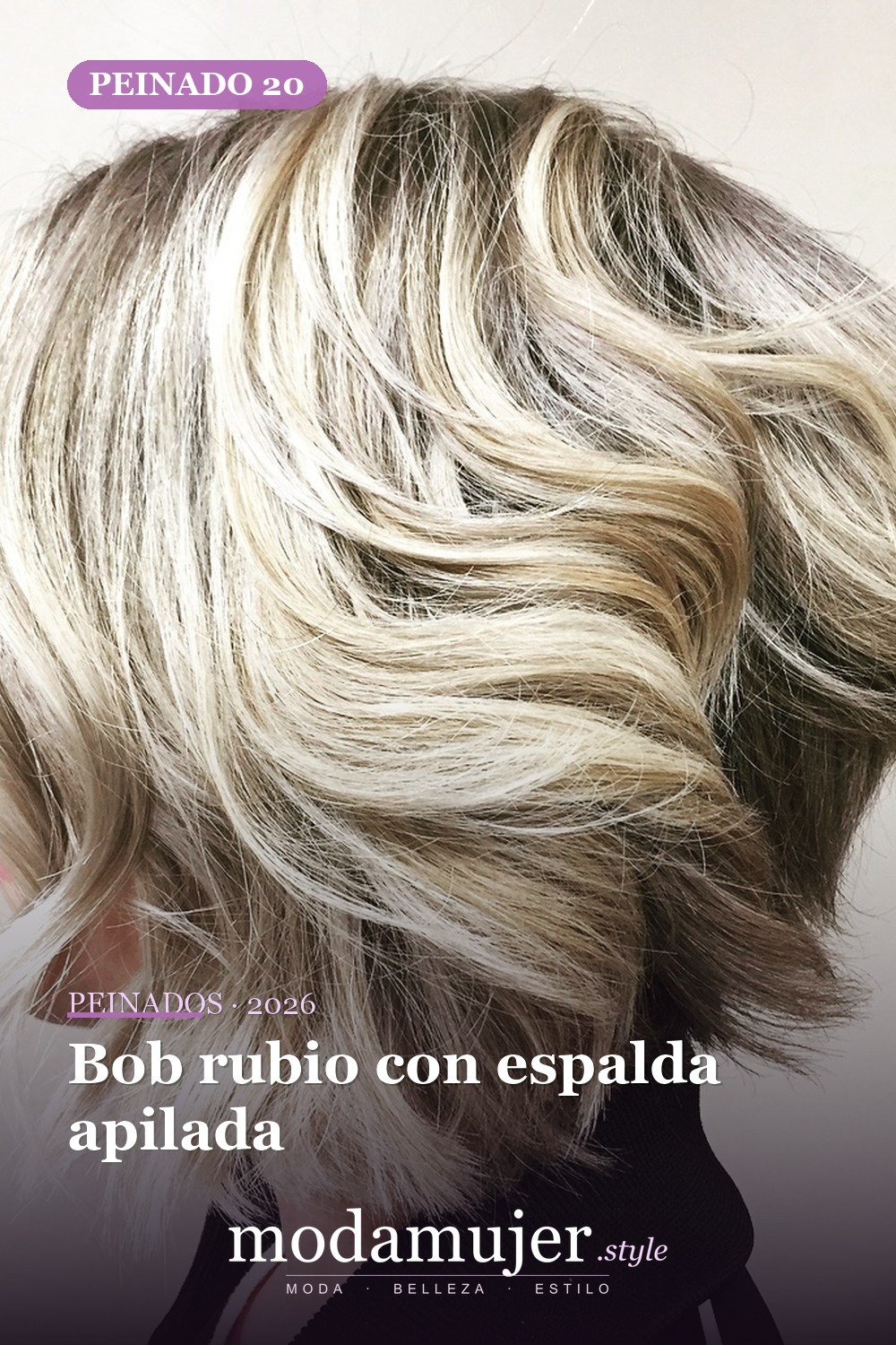 Bob rubio con espalda apilada — 50 bobs apilados y cortes de pelo escalonados que querrás probar
