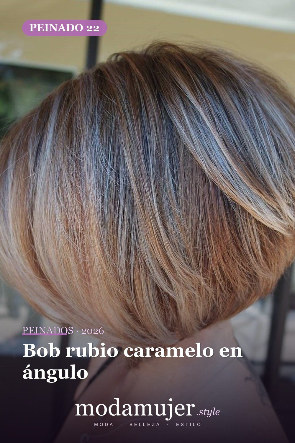 Bob rubio caramelo en ángulo — 50 bobs apilados y cortes de pelo escalonados que querrás probar
