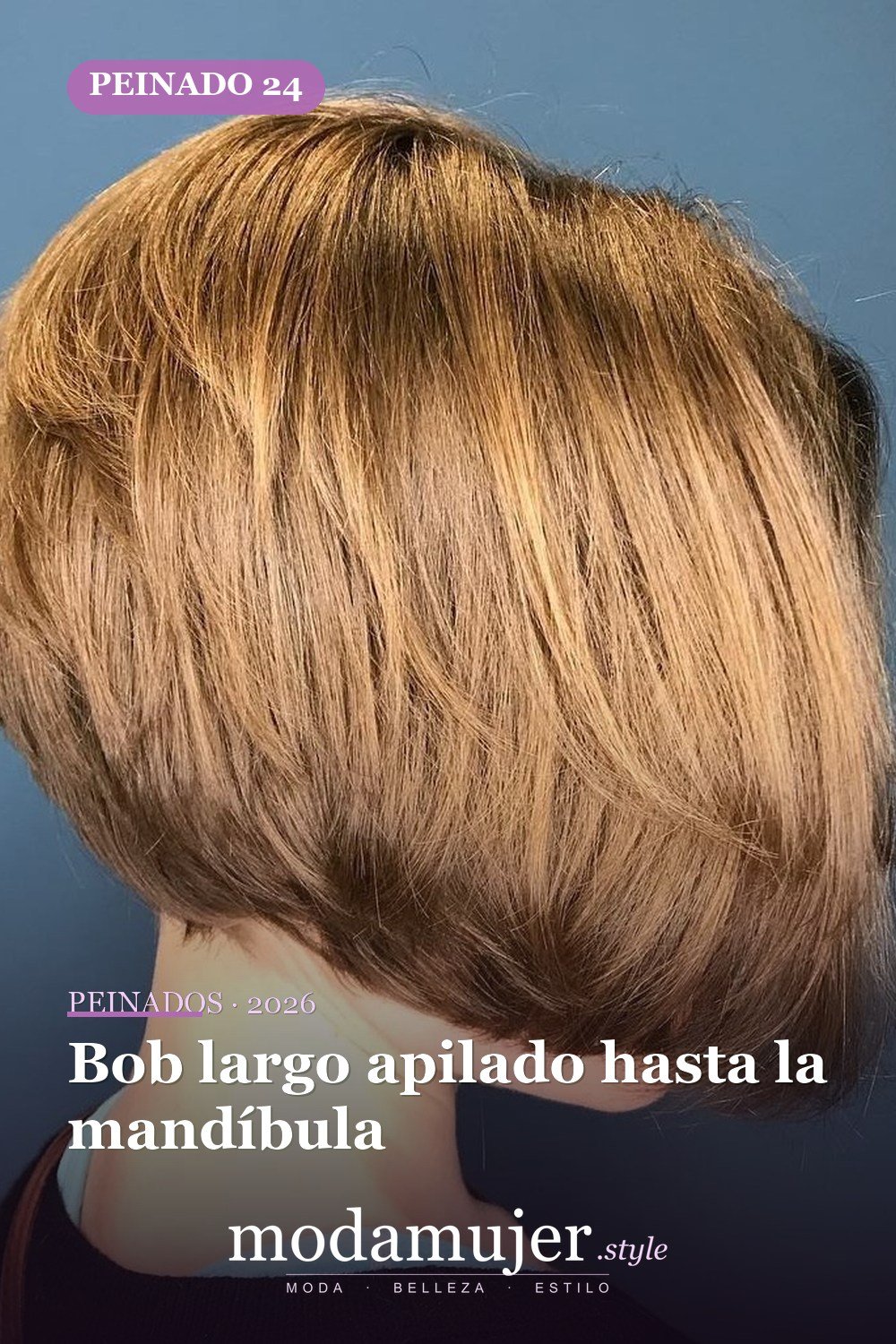 Bob largo apilado hasta la mandíbula — 50 bobs apilados y cortes de pelo escalonados que querrás probar