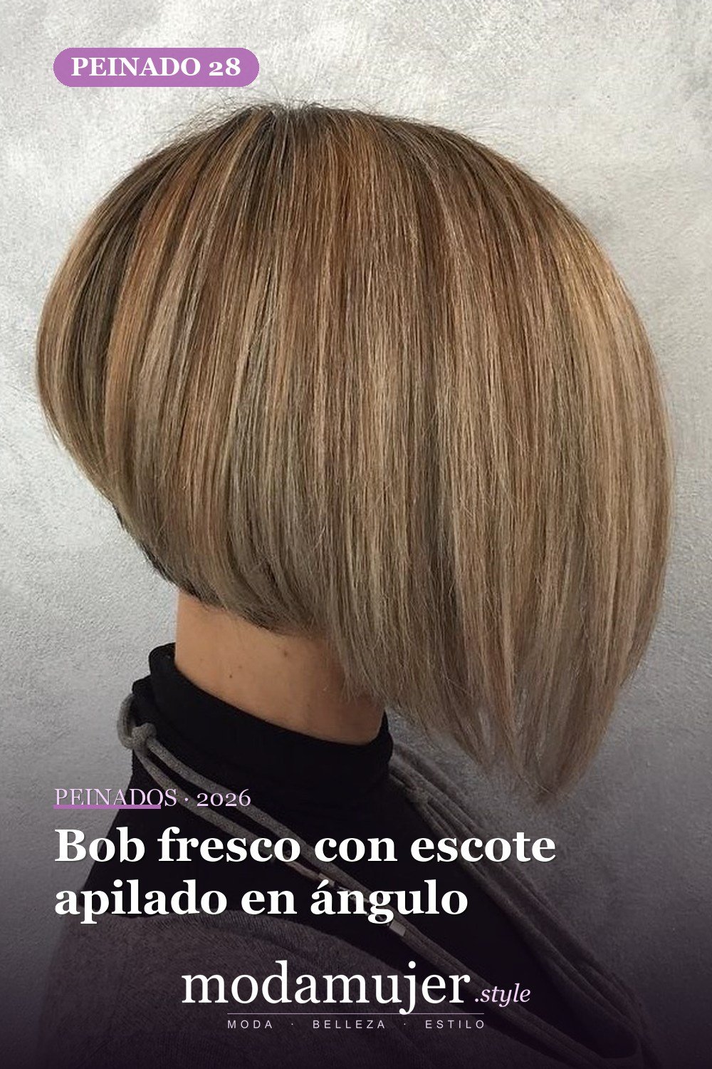 Bob fresco con escote apilado en ángulo — 50 bobs apilados y cortes de pelo escalonados que querrás probar