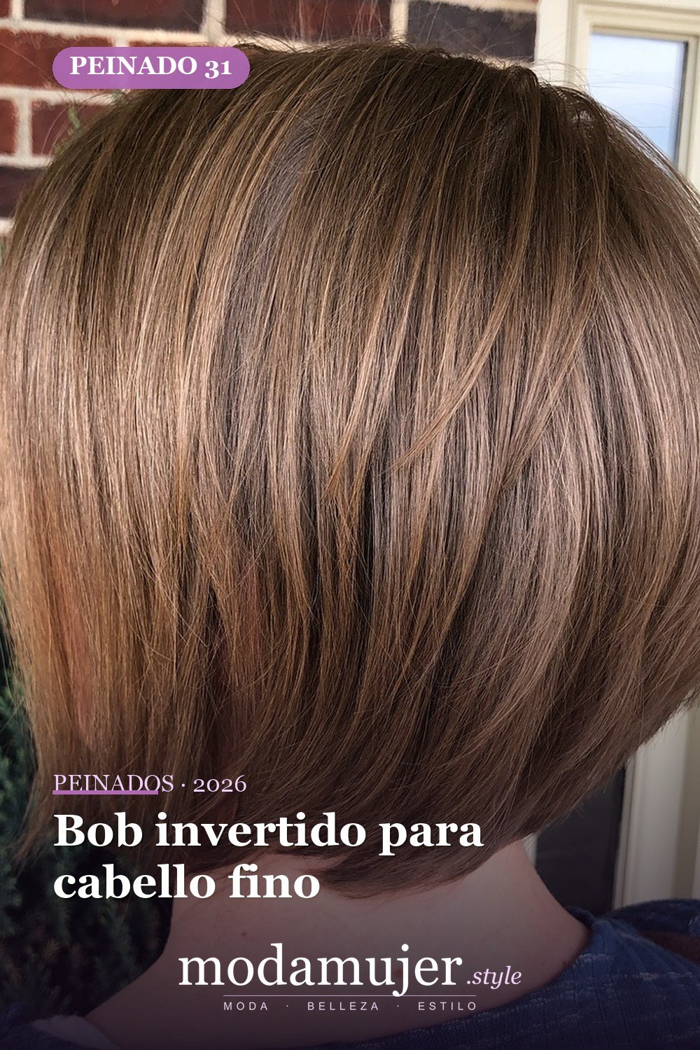 Bob invertido para cabello fino — 50 bobs apilados y cortes de pelo escalonados que querrás probar