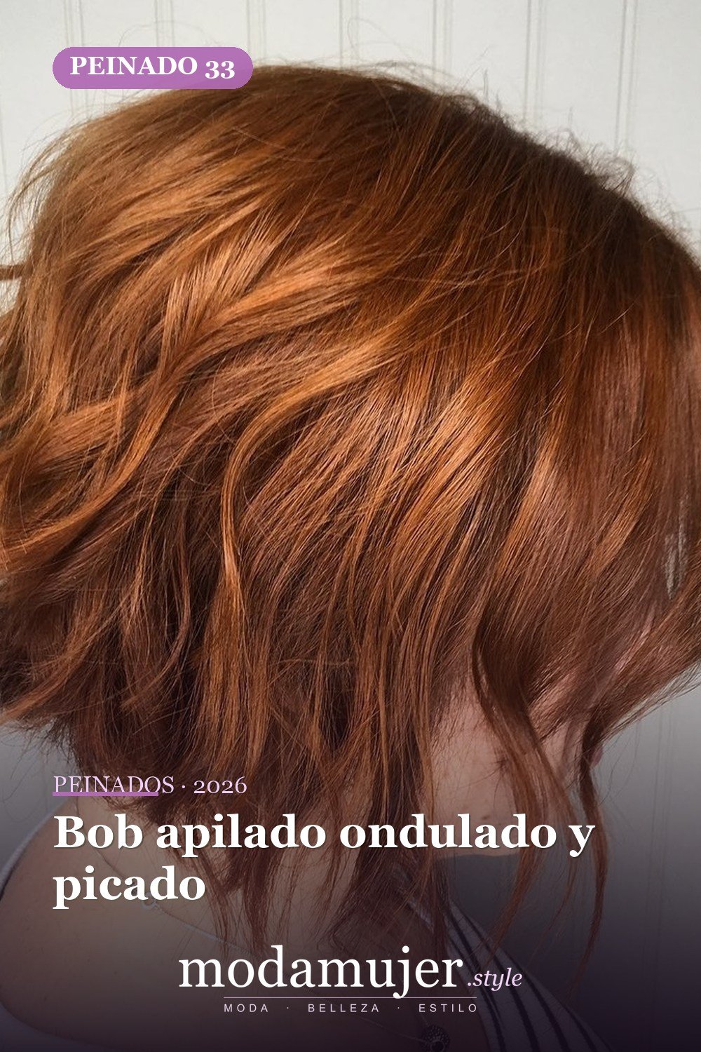 Bob apilado ondulado y picado — 50 bobs apilados y cortes de pelo escalonados que querrás probar
