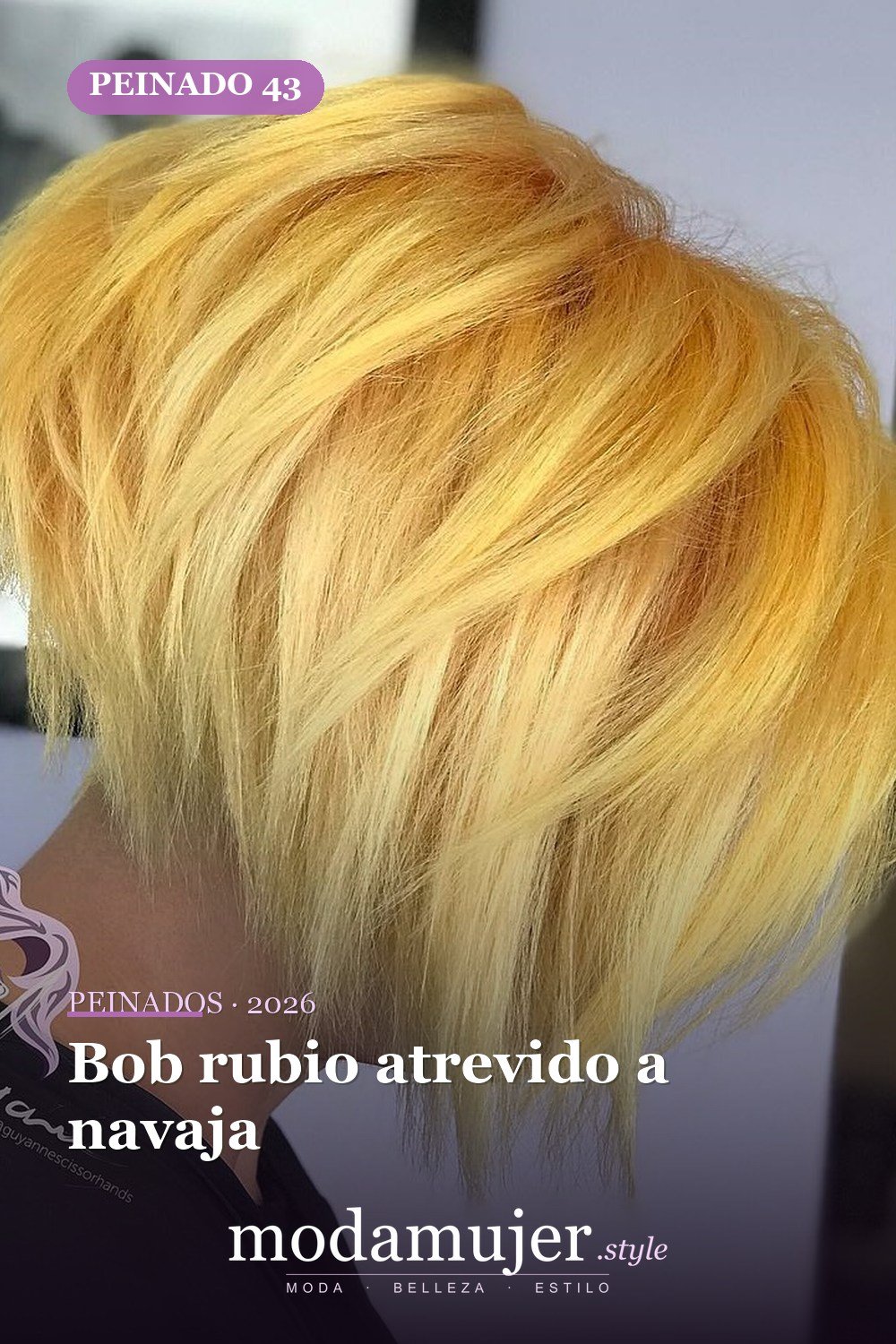 Bob rubio atrevido a navaja — 50 bobs apilados y cortes de pelo escalonados que querrás probar