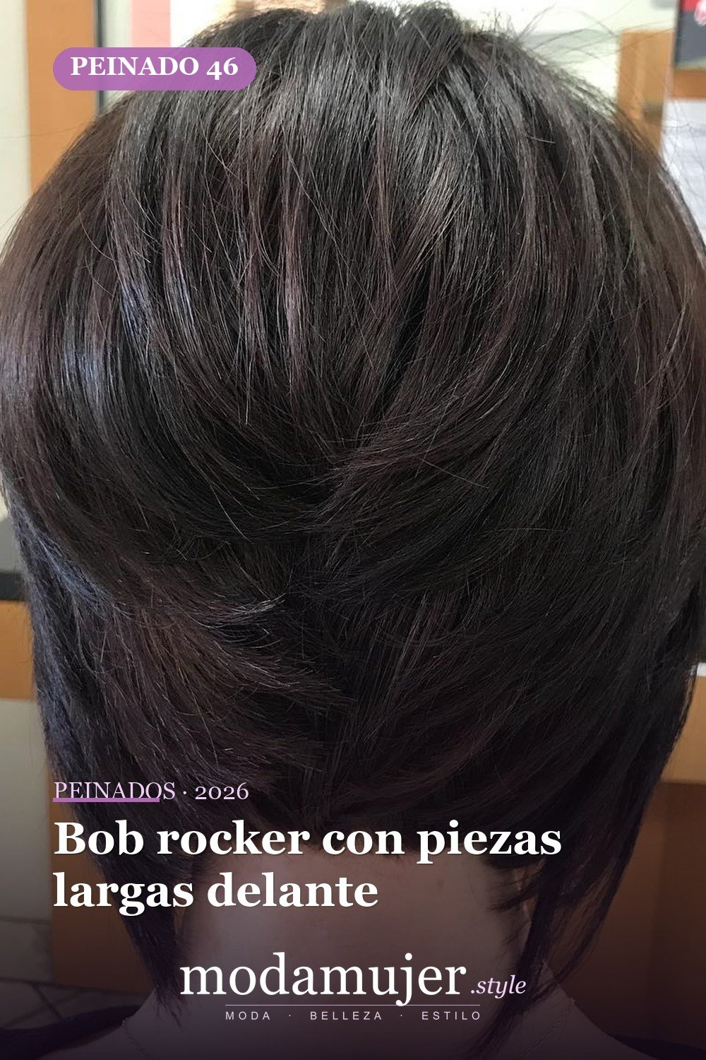 Bob rocker con piezas largas delante — 50 bobs apilados y cortes de pelo escalonados que querrás probar