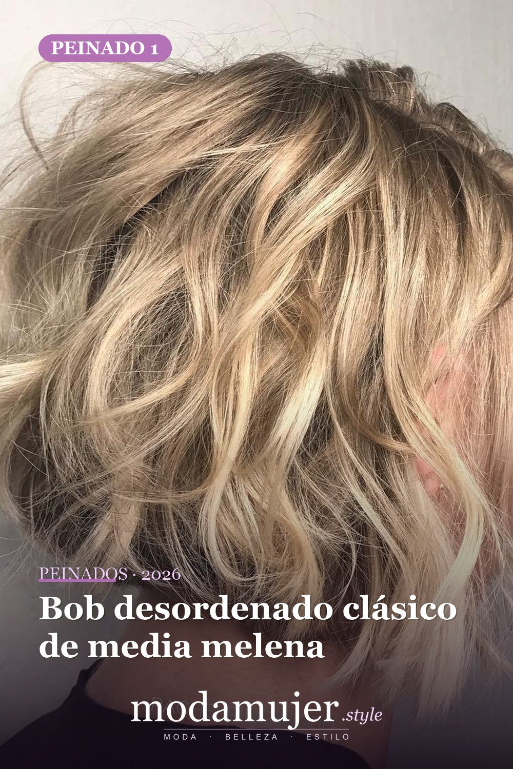 Bob desordenado clásico de media melena — 50 bobs desordenados más bonitos y modernos que vale la pena probar en 2026