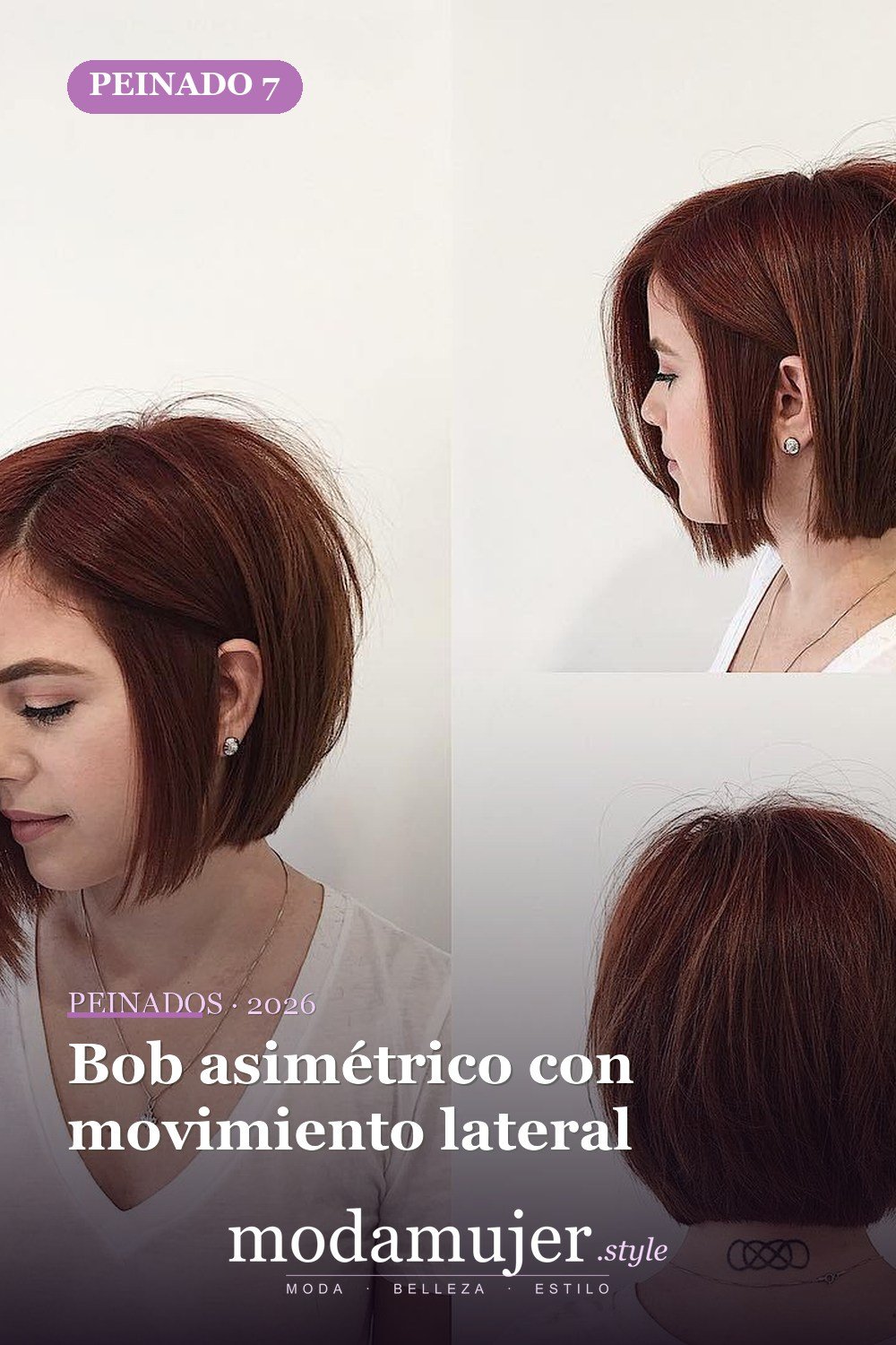 Bob asimétrico con movimiento lateral — 50 bobs desordenados más bonitos y modernos que vale la pena probar en 2026