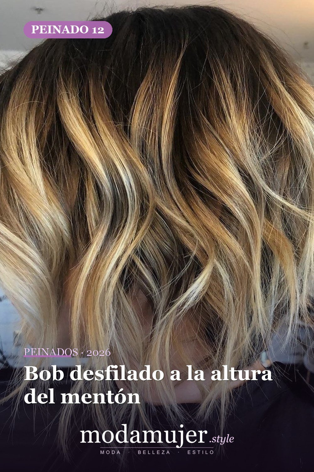 Bob desfilado a la altura del mentón — 50 bobs desordenados más bonitos y modernos que vale la pena probar en 2026