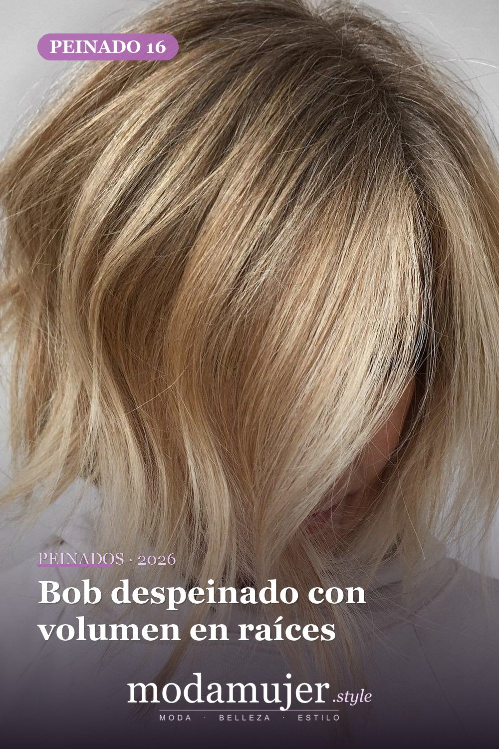 Bob despeinado con volumen en raíces — 50 bobs desordenados más bonitos y modernos que vale la pena probar en 2026