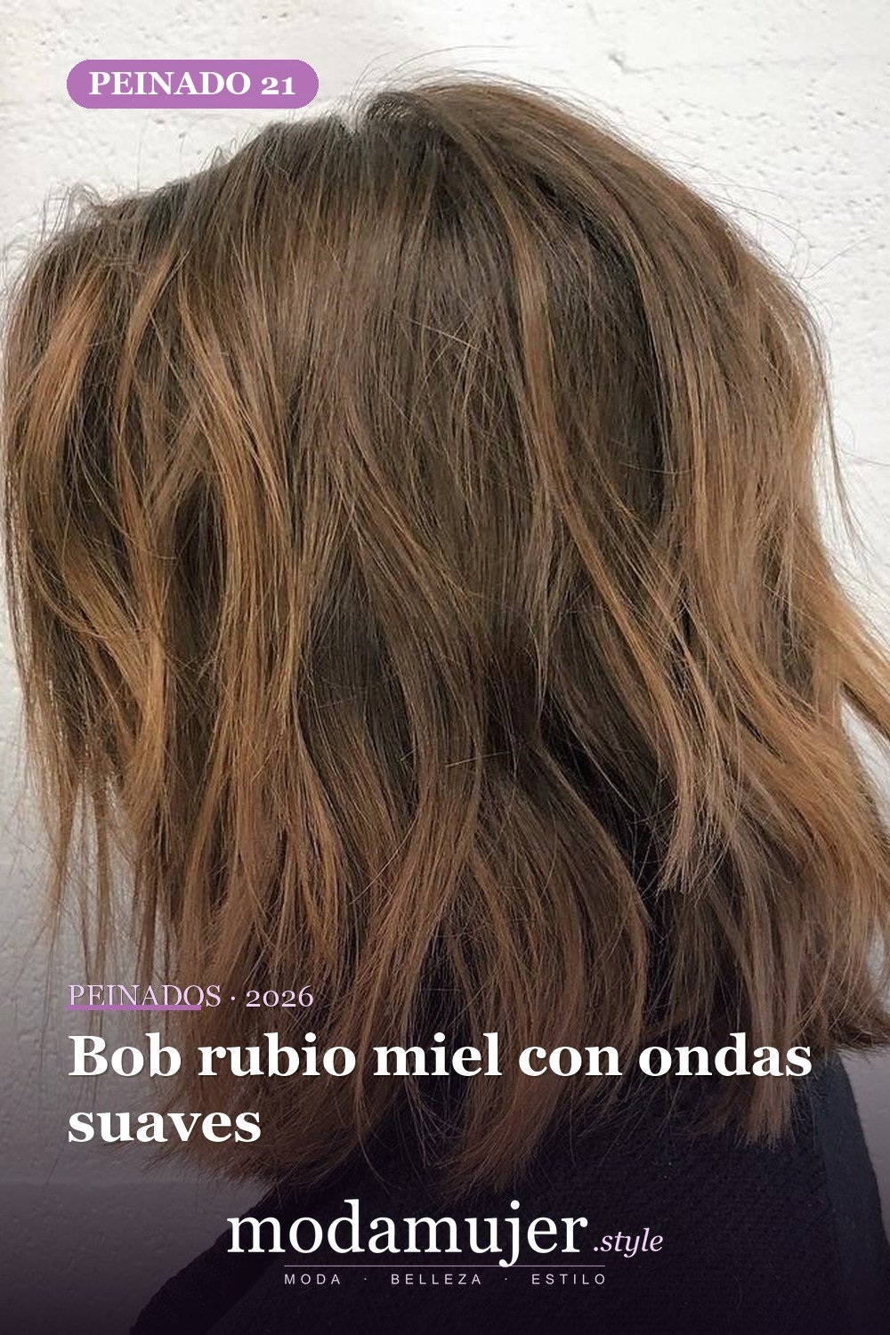 Bob rubio miel con ondas suaves — 50 bobs desordenados más bonitos y modernos que vale la pena probar en 2026