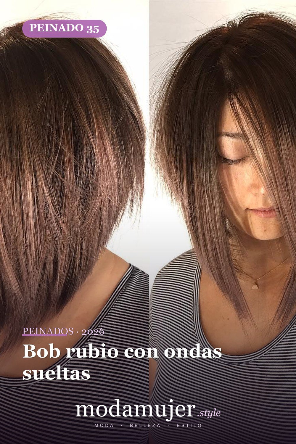 Bob rubio con ondas sueltas — 50 bobs desordenados más bonitos y modernos que vale la pena probar en 2026