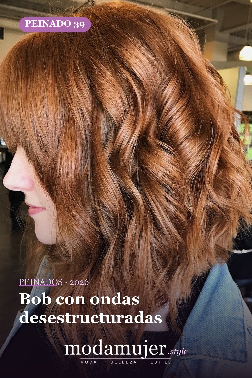 Bob con ondas desestructuradas — 50 bobs desordenados más bonitos y modernos que vale la pena probar en 2026