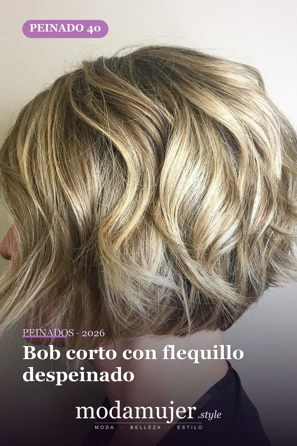 Bob corto con flequillo despeinado — 50 bobs desordenados más bonitos y modernos que vale la pena probar en 2026