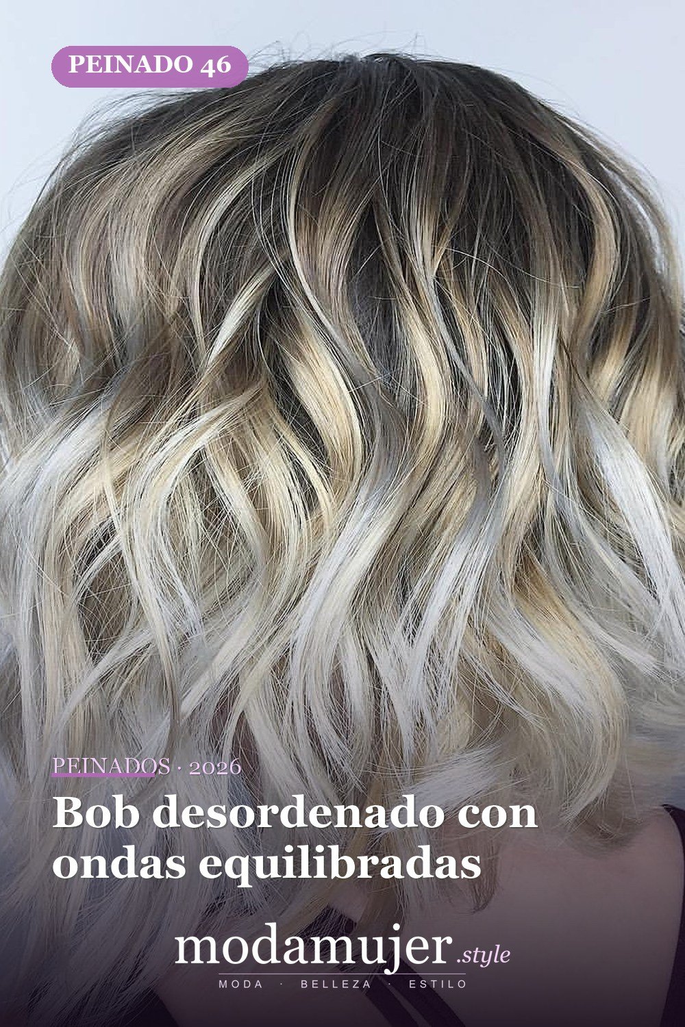 Bob desordenado con ondas equilibradas — 50 bobs desordenados más bonitos y modernos que vale la pena probar en 2026