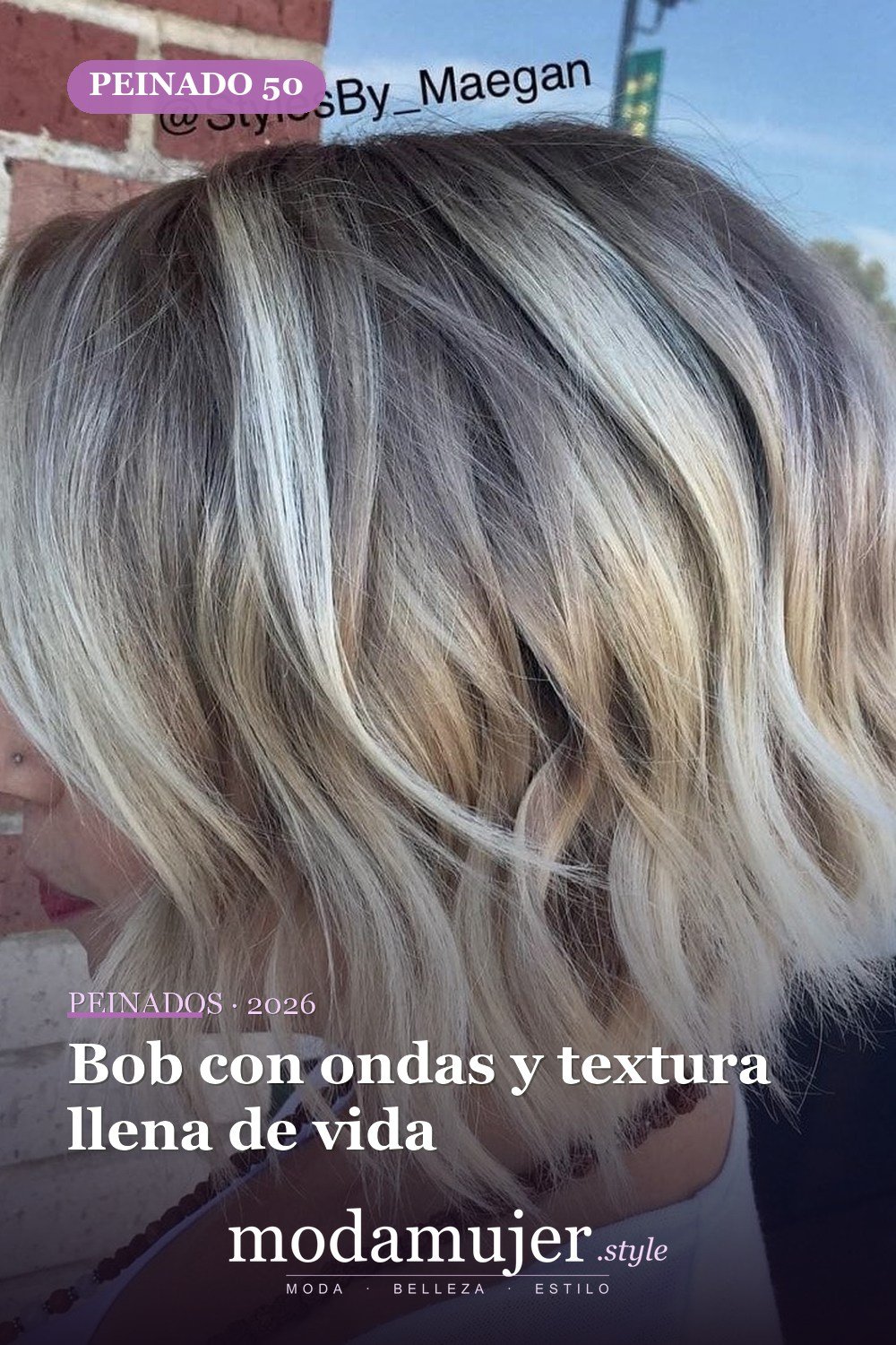 Bob con ondas y textura llena de vida — 50 bobs desordenados más bonitos y modernos que vale la pena probar en 2026