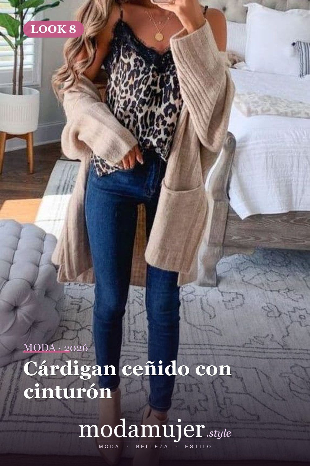 Cárdigan ceñido con cinturón — 50 conjuntos de cárdigan con clase para la primavera