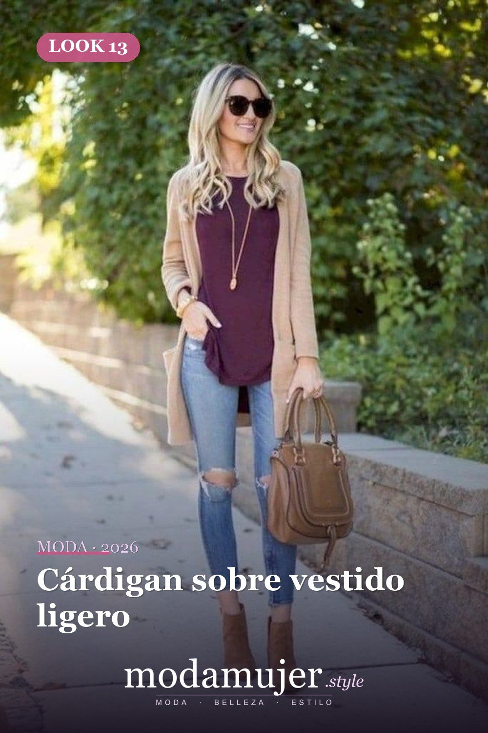 Cárdigan sobre vestido ligero — 50 conjuntos de cárdigan con clase para la primavera