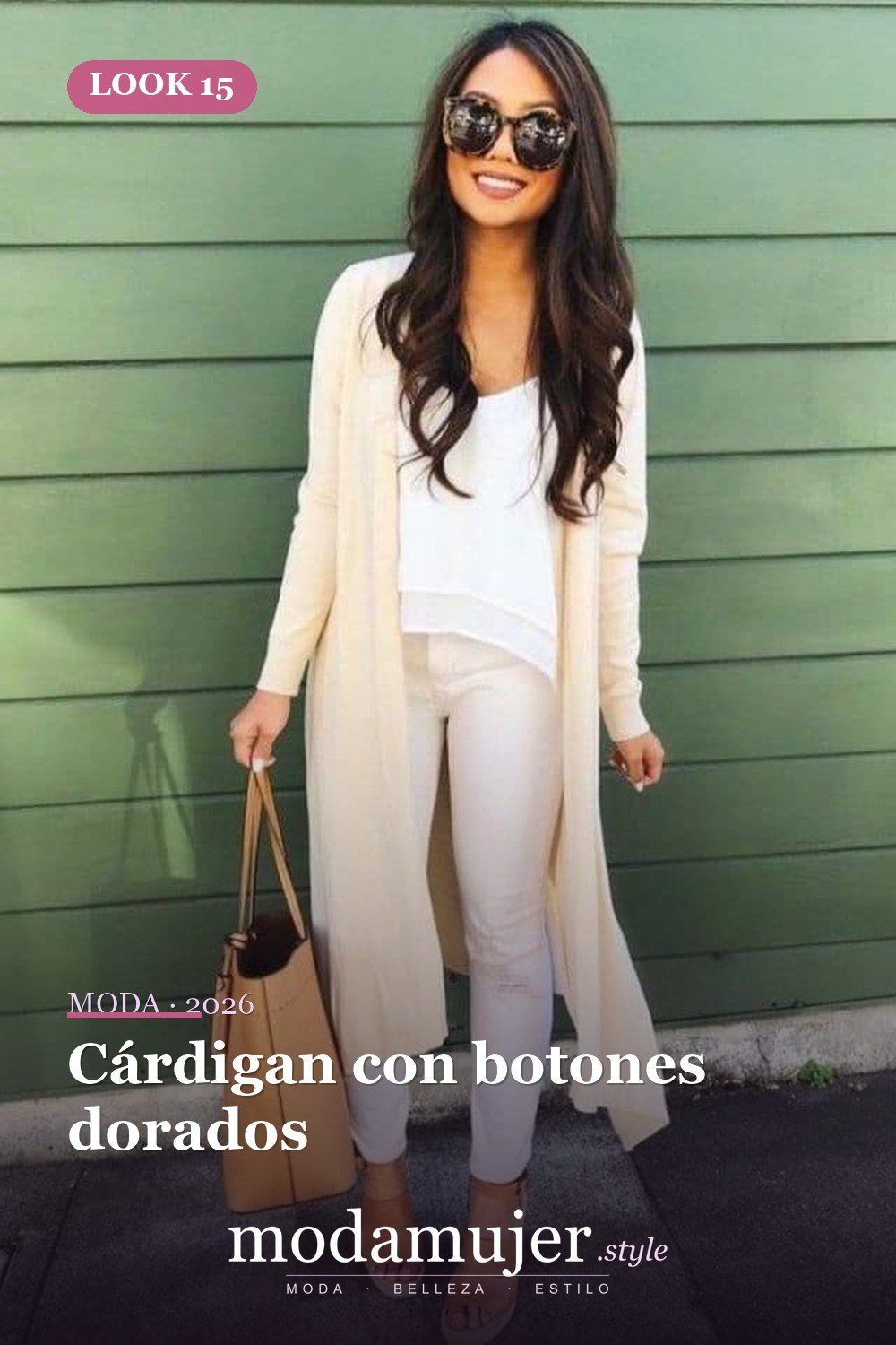 Cárdigan con botones dorados — 50 conjuntos de cárdigan con clase para la primavera