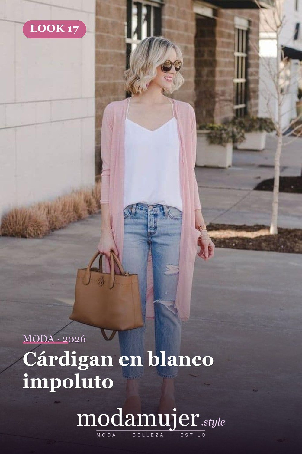 Cárdigan en blanco impoluto — 50 conjuntos de cárdigan con clase para la primavera