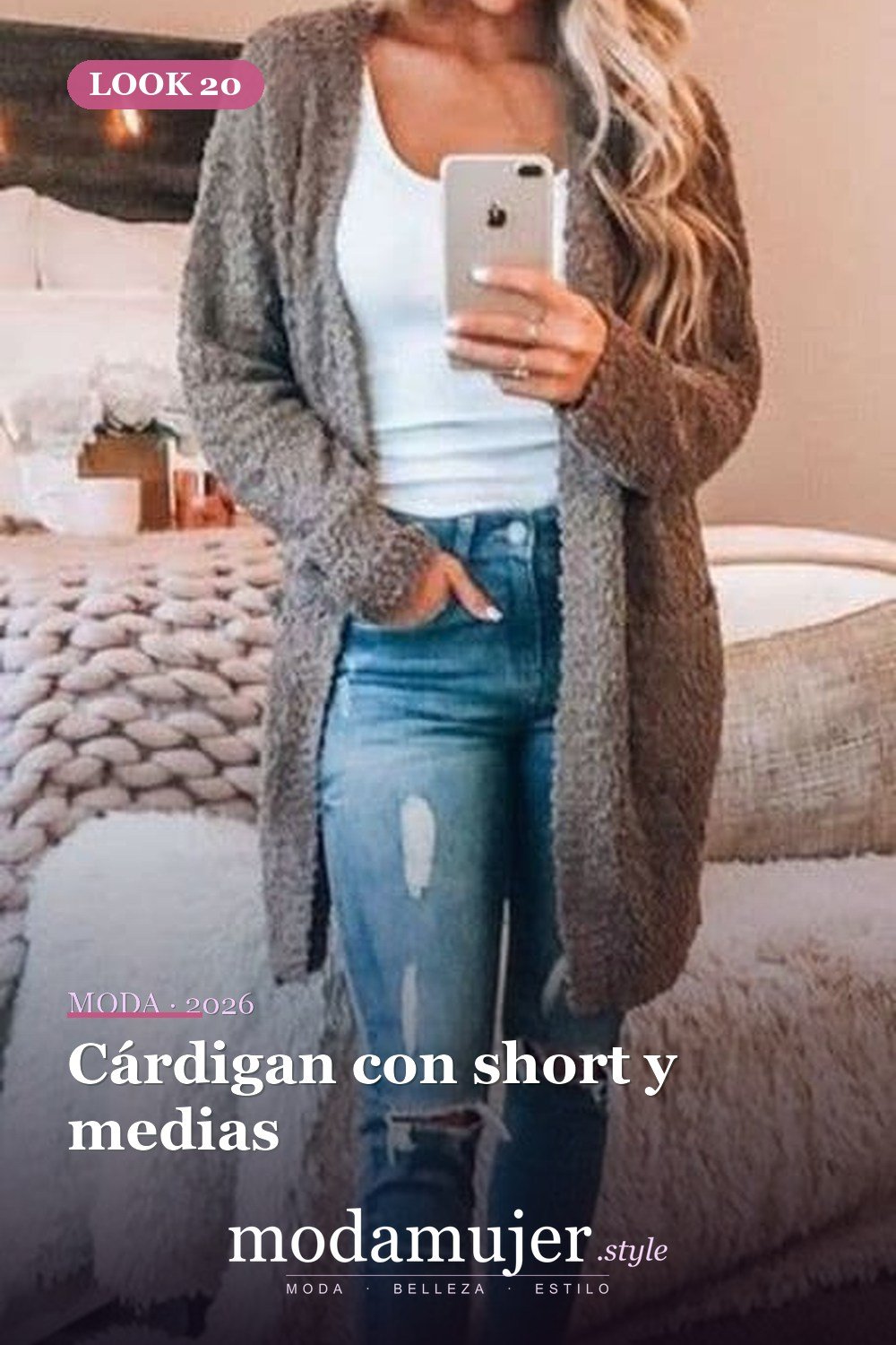 Cárdigan con short y medias — 50 conjuntos de cárdigan con clase para la primavera