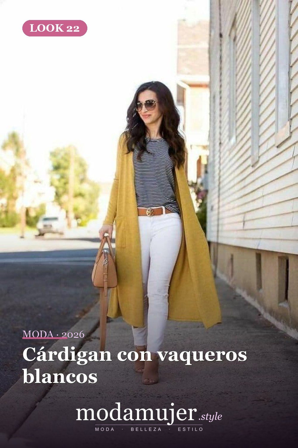 Cárdigan con vaqueros blancos — 50 conjuntos de cárdigan con clase para la primavera