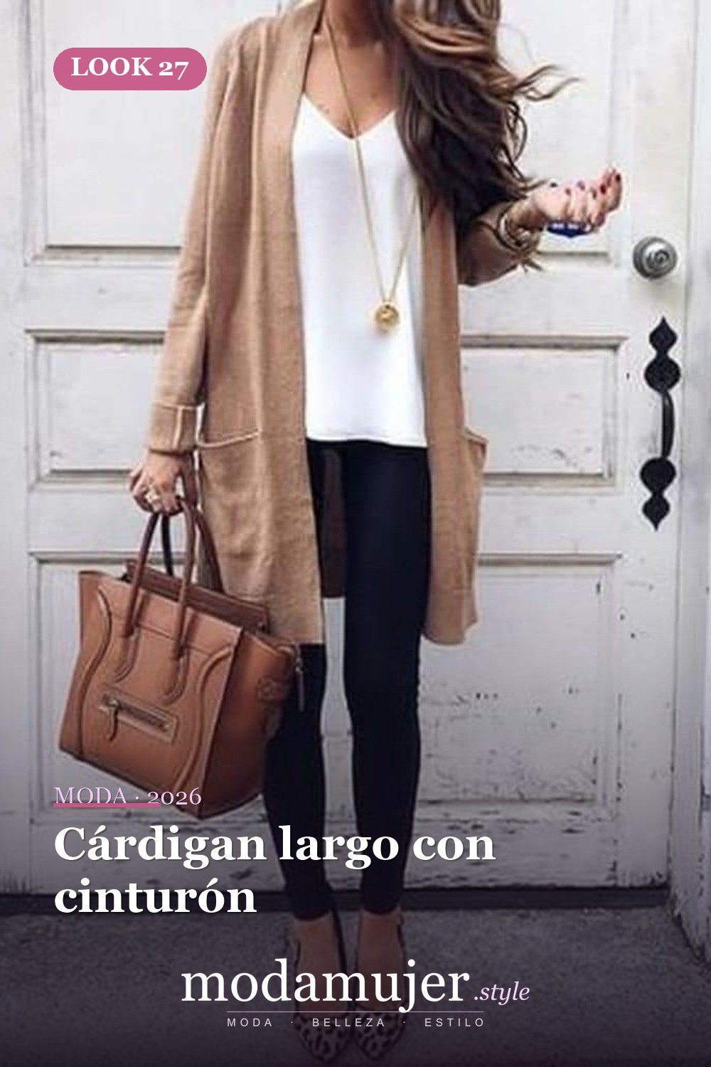 Cárdigan largo con cinturón — 50 conjuntos de cárdigan con clase para la primavera