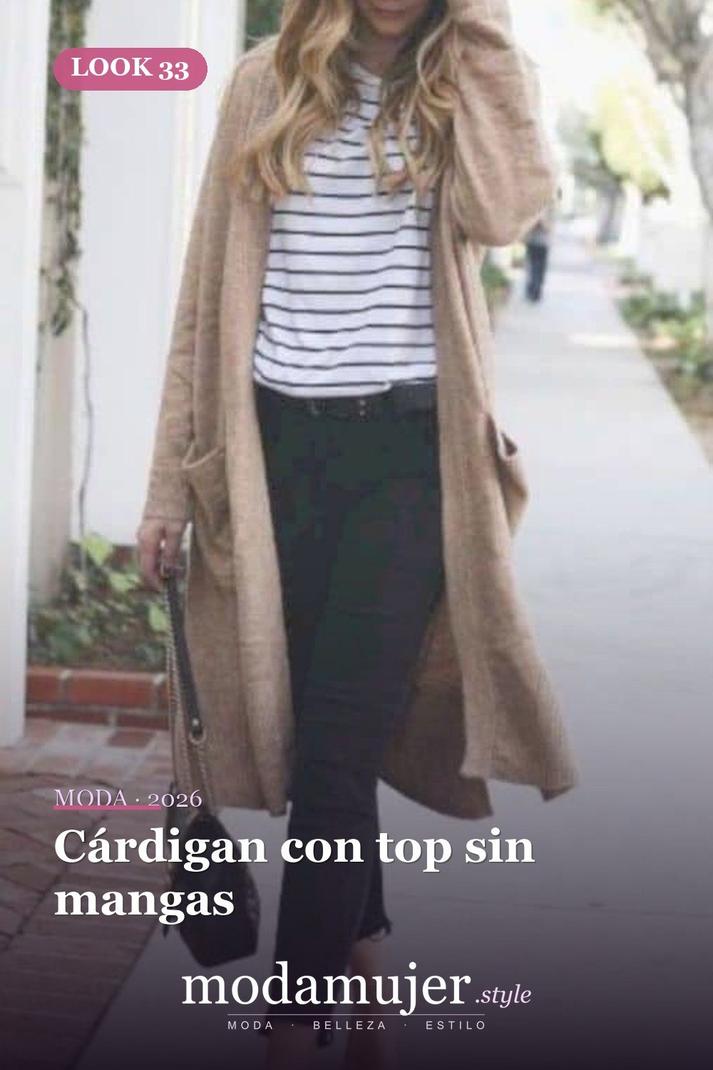 Cárdigan con top sin mangas — 50 conjuntos de cárdigan con clase para la primavera