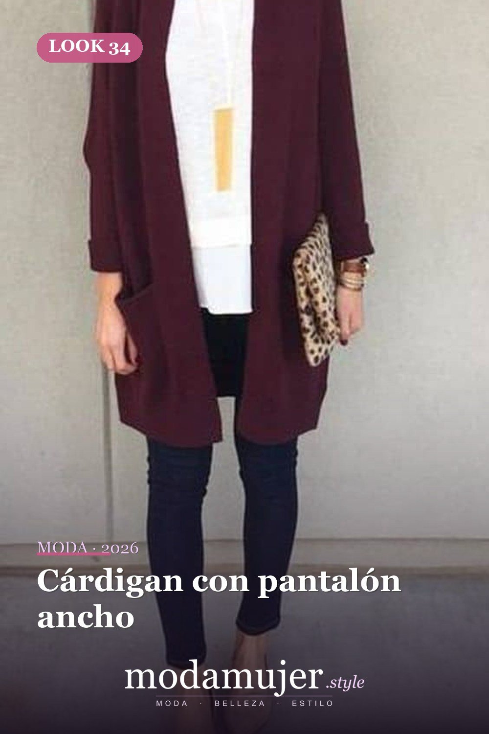 Cárdigan con pantalón ancho — 50 conjuntos de cárdigan con clase para la primavera