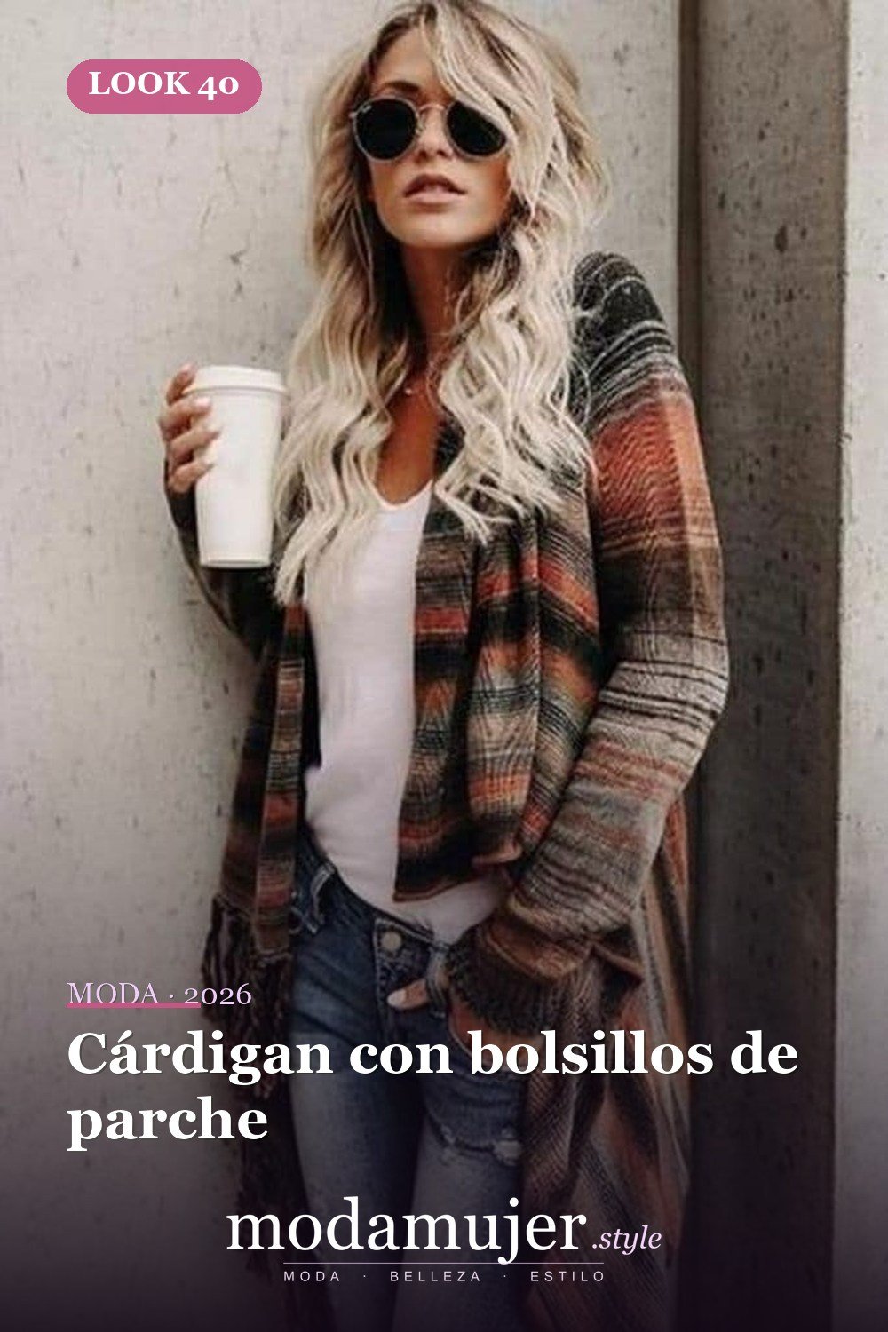 Cárdigan con bolsillos de parche — 50 conjuntos de cárdigan con clase para la primavera