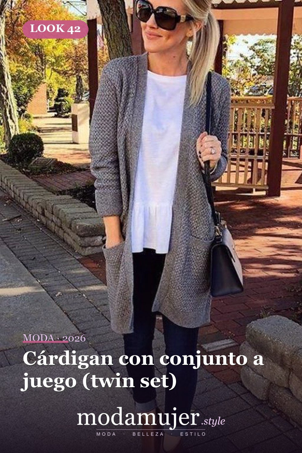 Cárdigan con conjunto a juego (twin set) — 50 conjuntos de cárdigan con clase para la primavera