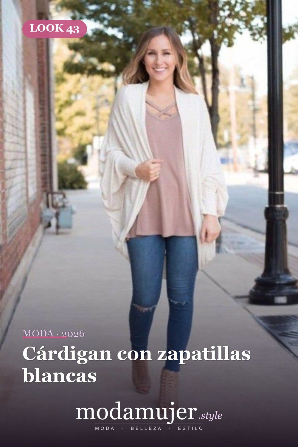 Cárdigan con zapatillas blancas — 50 conjuntos de cárdigan con clase para la primavera