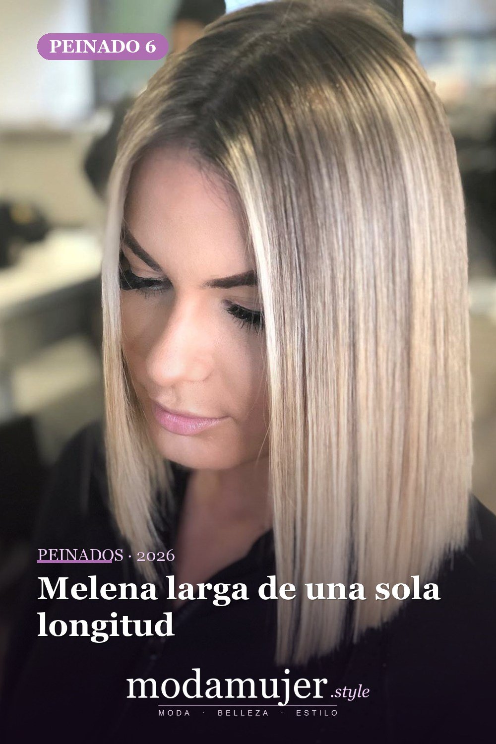 Melena larga de una sola longitud — 50 cortes contundentes y bobs que están dominando en 2026