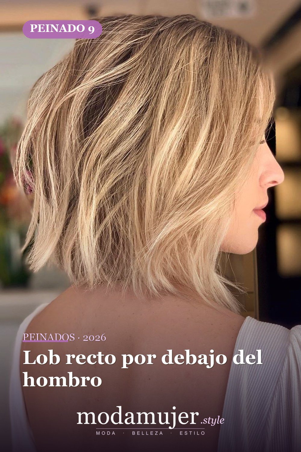 Lob recto por debajo del hombro — 50 cortes contundentes y bobs que están dominando en 2026