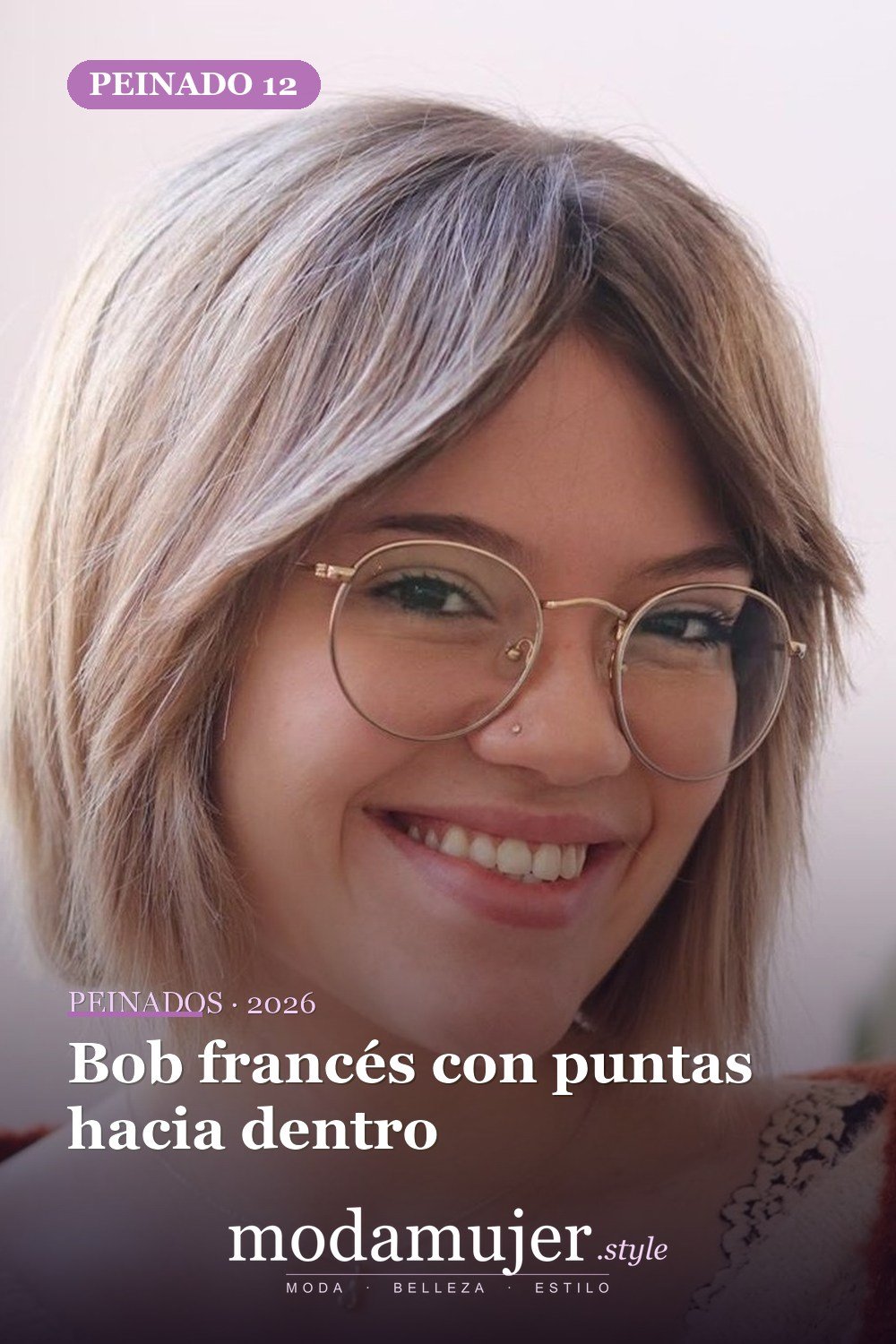 Bob francés con puntas hacia dentro — 50 cortes contundentes y bobs que están dominando en 2026