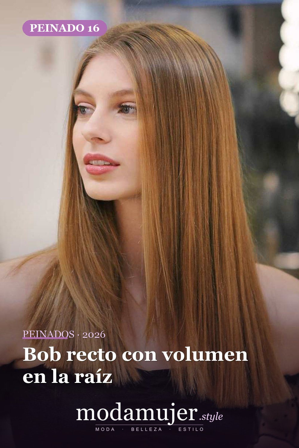 Bob recto con volumen en la raíz — 50 cortes contundentes y bobs que están dominando en 2026