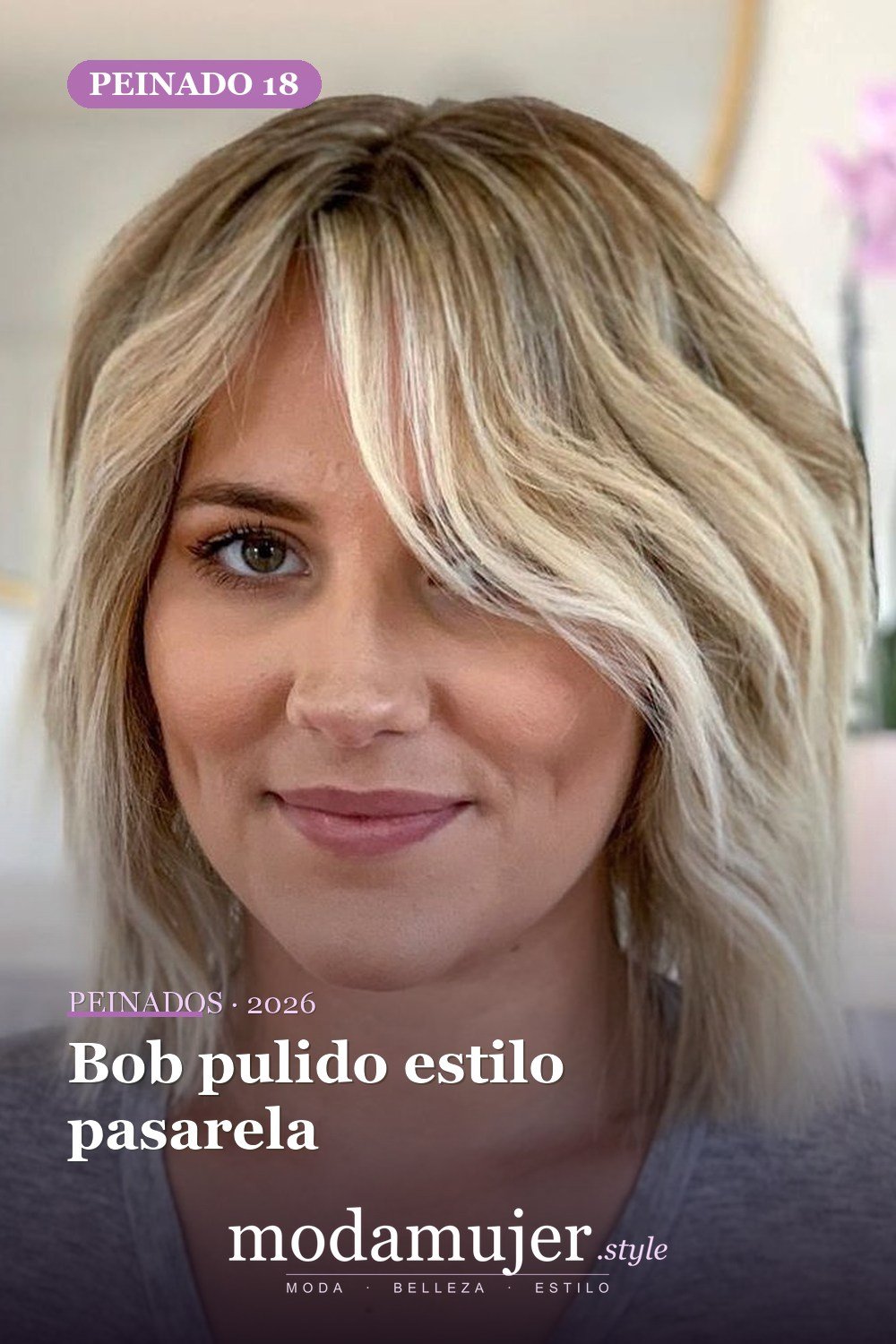 Bob pulido estilo pasarela — 50 cortes contundentes y bobs que están dominando en 2026