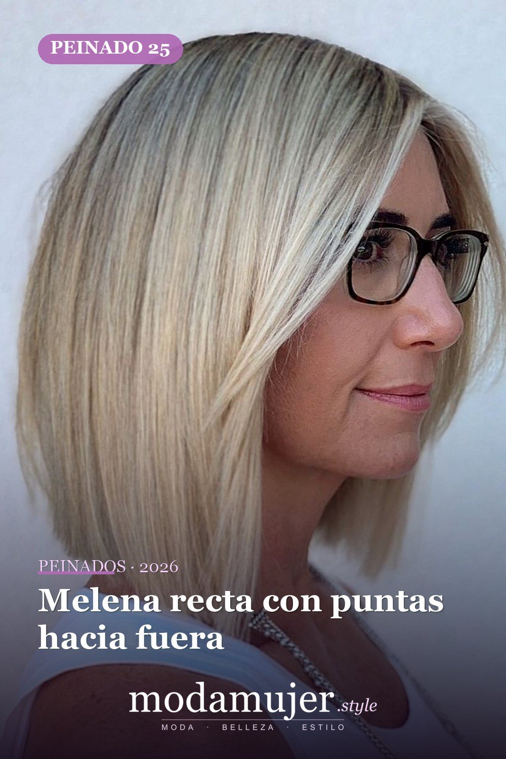 Melena recta con puntas hacia fuera — 50 cortes contundentes y bobs que están dominando en 2026