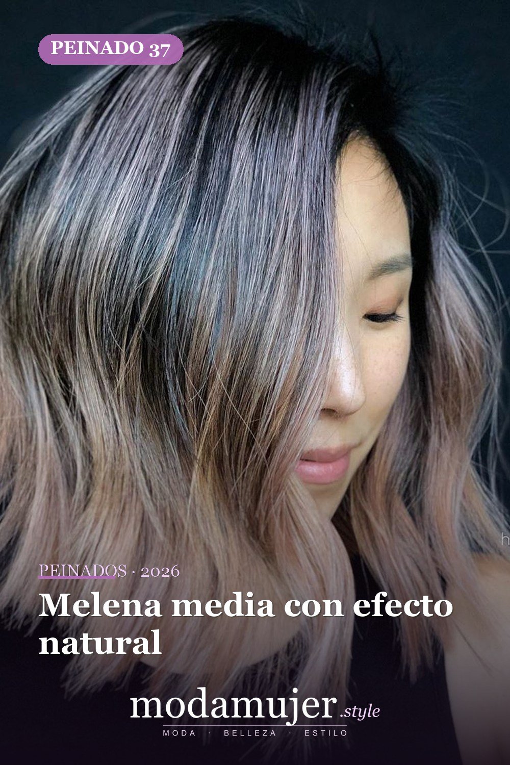Melena media con efecto natural — 50 cortes contundentes y bobs que están dominando en 2026