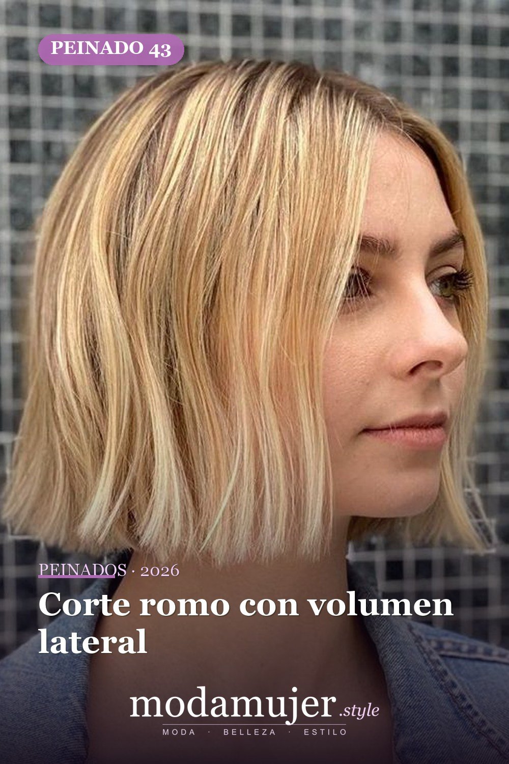Corte romo con volumen lateral — 50 cortes contundentes y bobs que están dominando en 2026