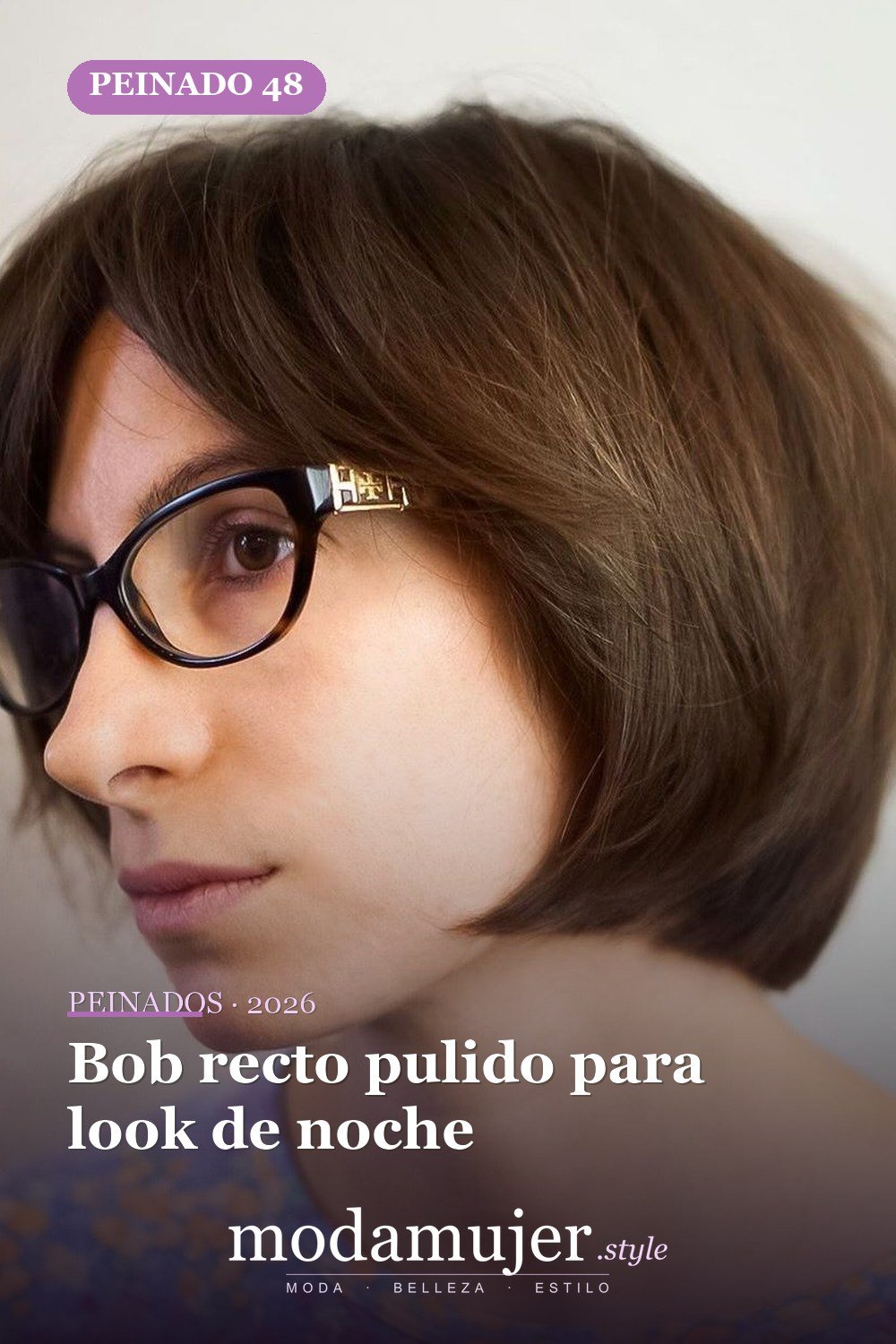 Bob recto pulido para look de noche — 50 cortes contundentes y bobs que están dominando en 2026