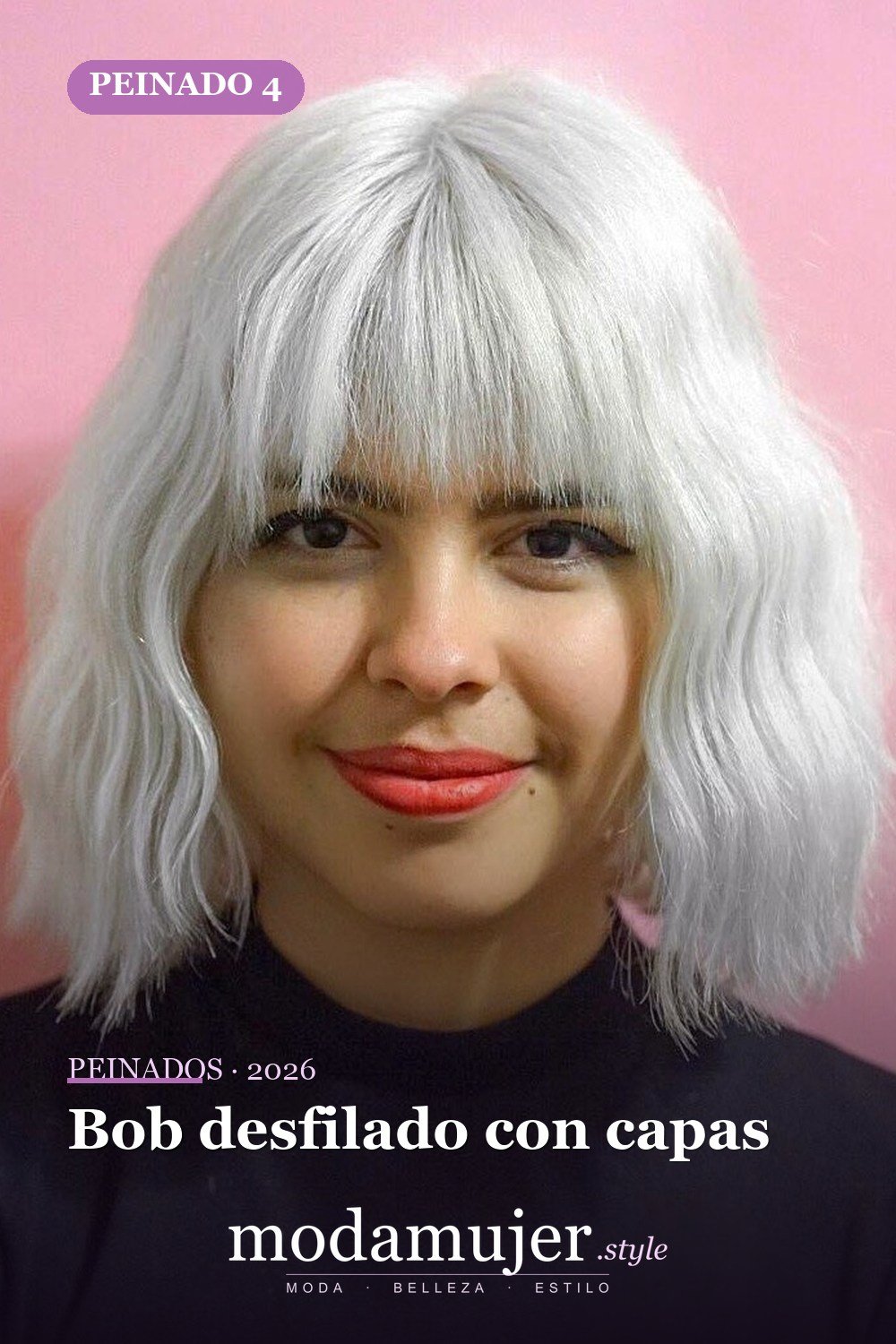 Bob desfilado con capas — 50 cortes de pelo Bob versátiles para caras redondas para 2026