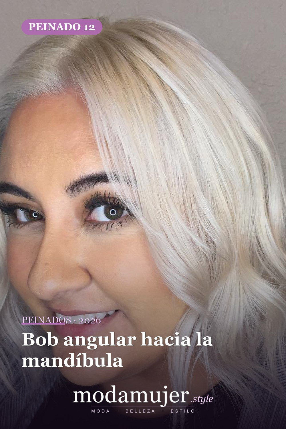 Bob angular hacia la mandíbula — 50 cortes de pelo Bob versátiles para caras redondas para 2026