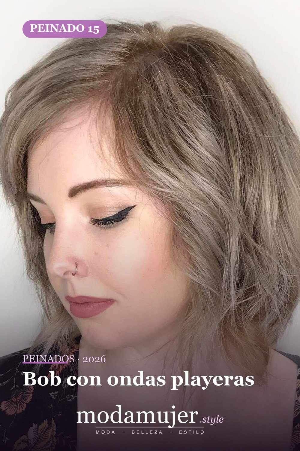 Bob con ondas playeras — 50 cortes de pelo Bob versátiles para caras redondas para 2026