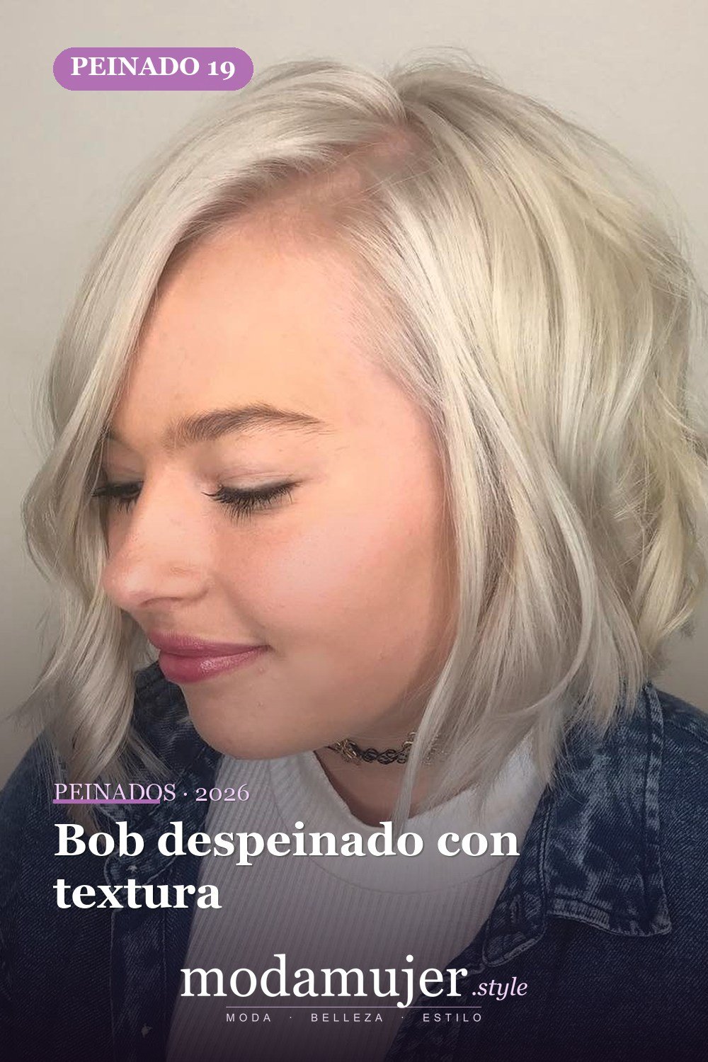 Bob despeinado con textura — 50 cortes de pelo Bob versátiles para caras redondas para 2026