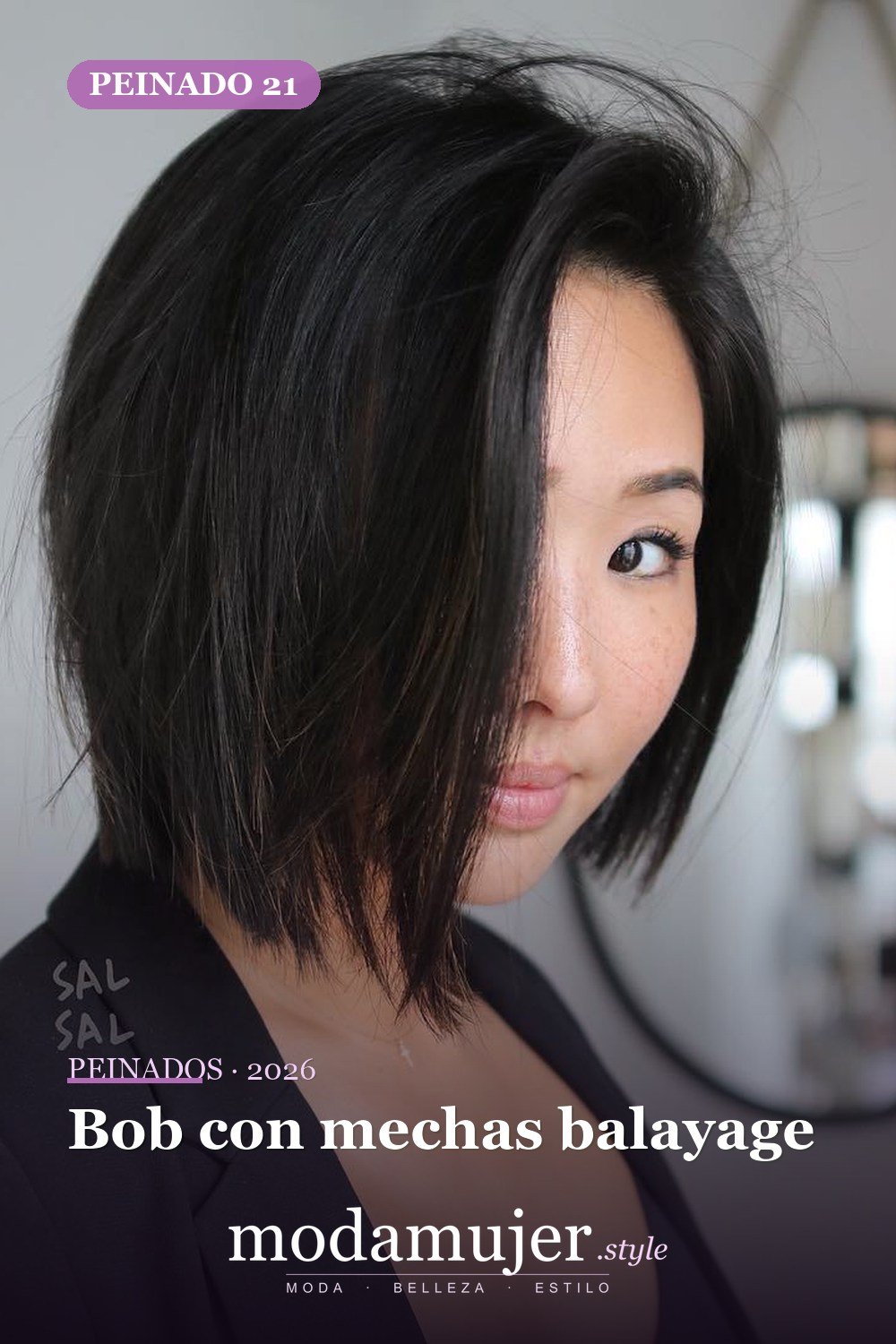 Bob con mechas balayage — 50 cortes de pelo Bob versátiles para caras redondas para 2026