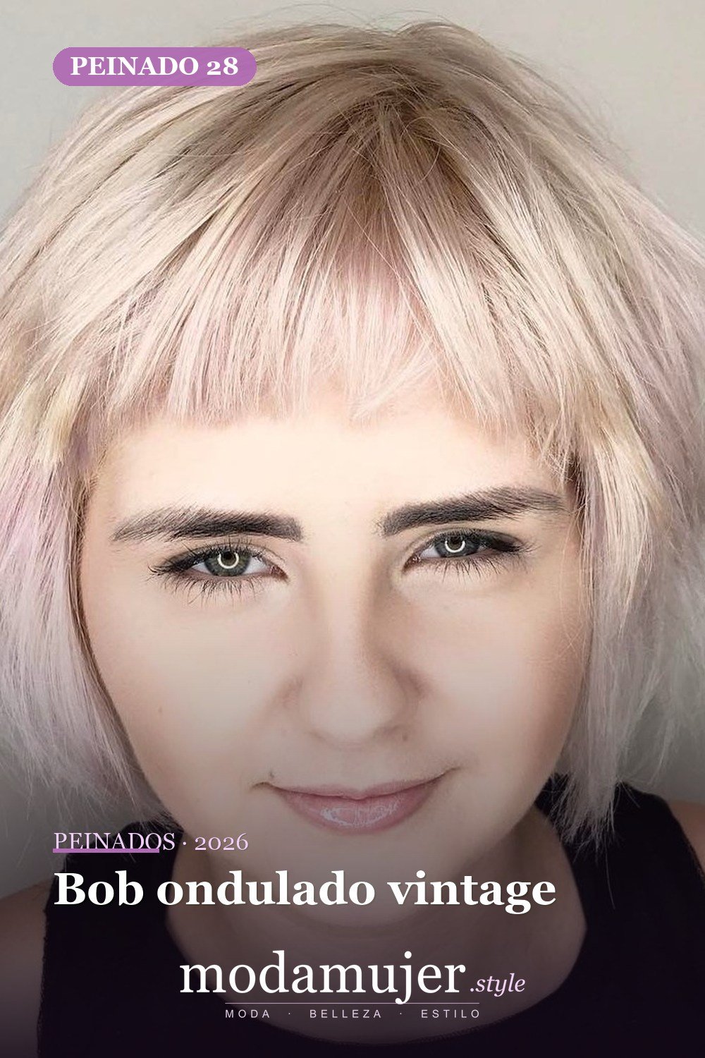 Bob ondulado vintage — 50 cortes de pelo Bob versátiles para caras redondas para 2026