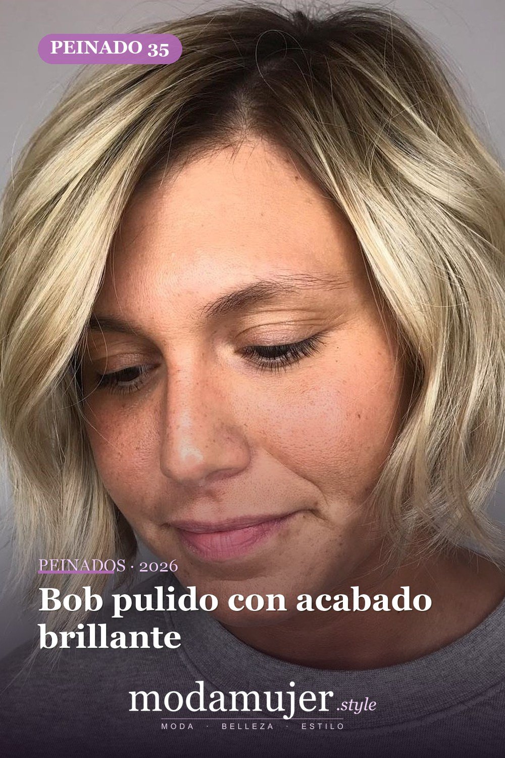 Bob pulido con acabado brillante — 50 cortes de pelo Bob versátiles para caras redondas para 2026