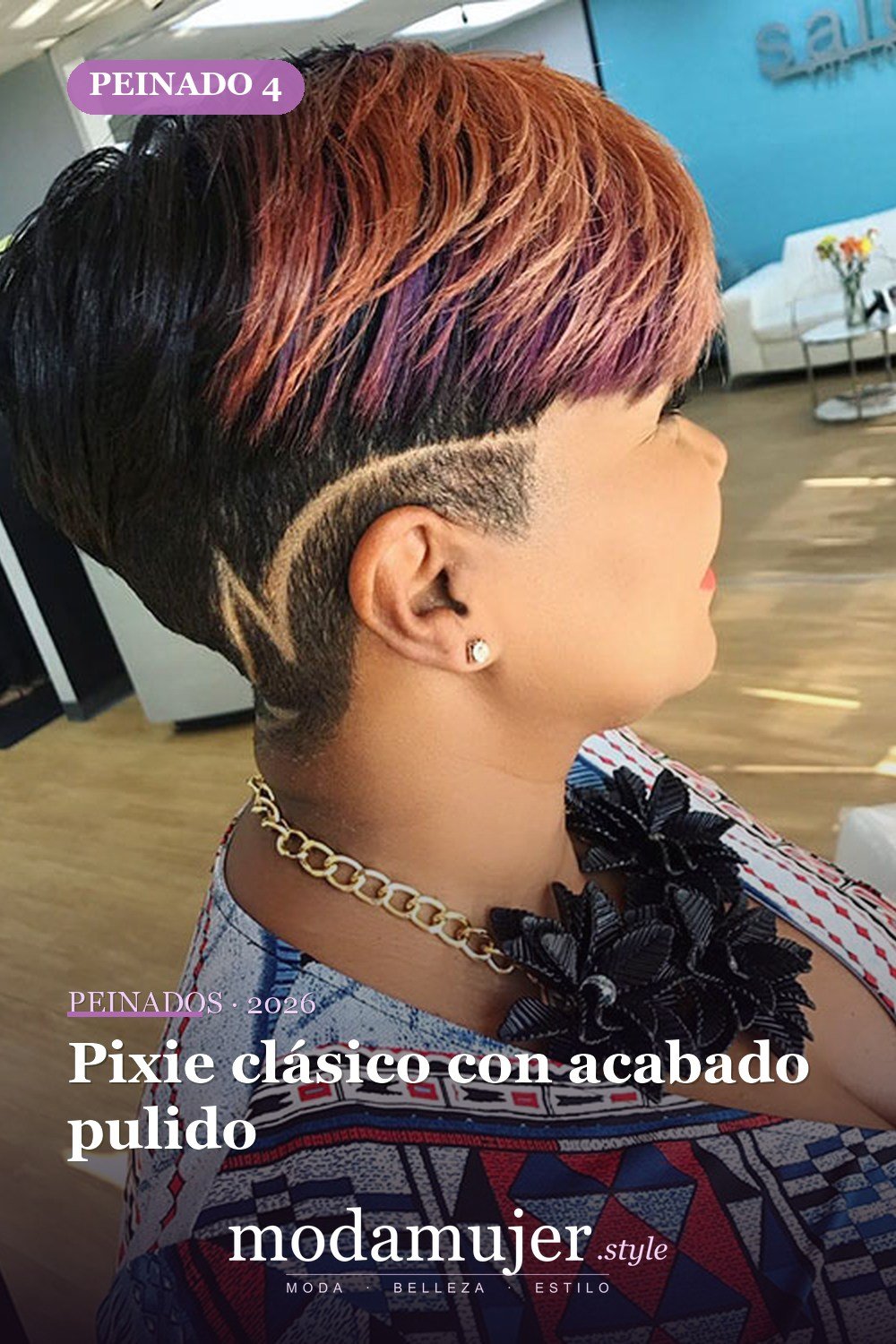 Pixie clásico con acabado pulido — 50 cortes de pelo cortos para mujeres negras