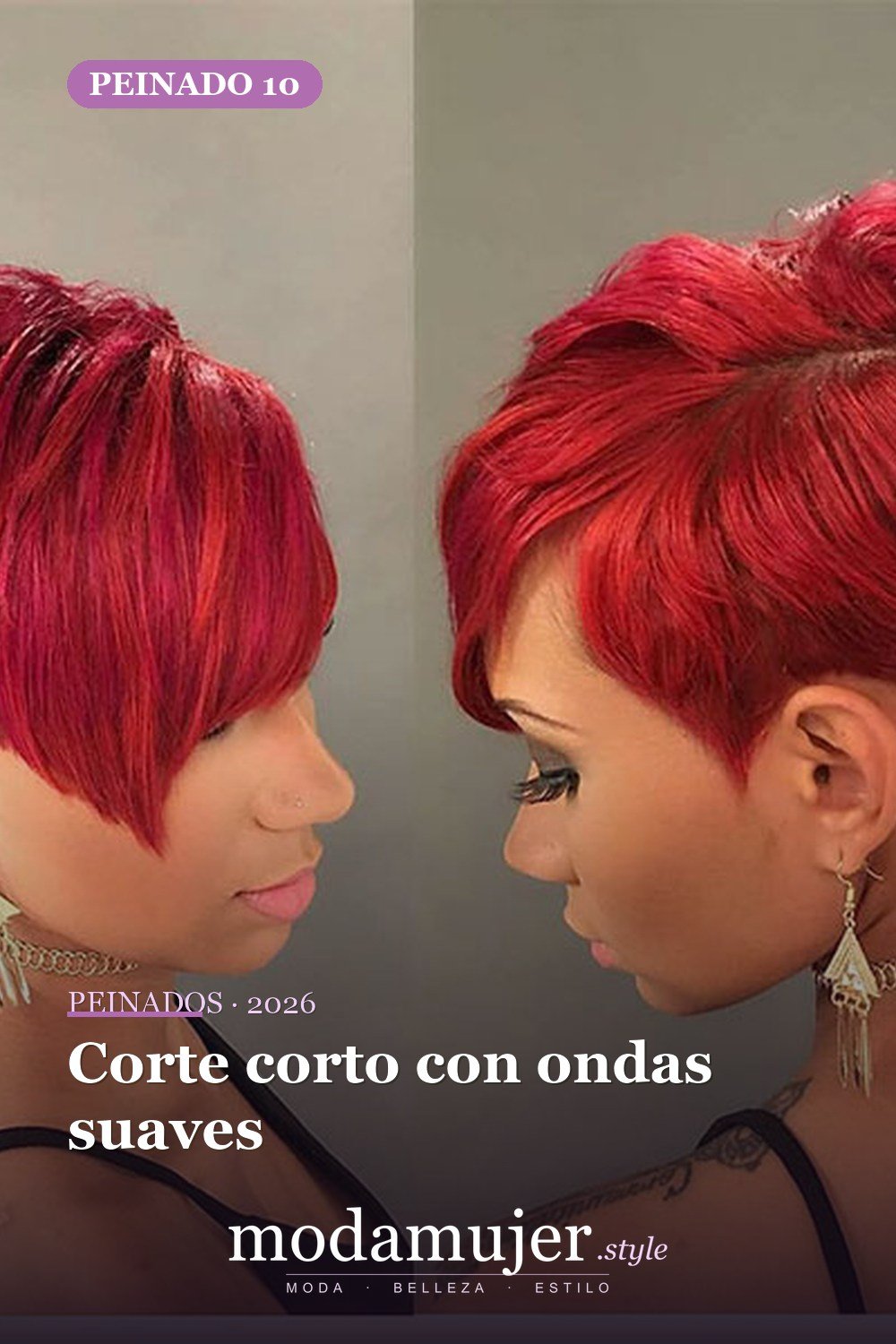 Corte corto con ondas suaves — 50 cortes de pelo cortos para mujeres negras