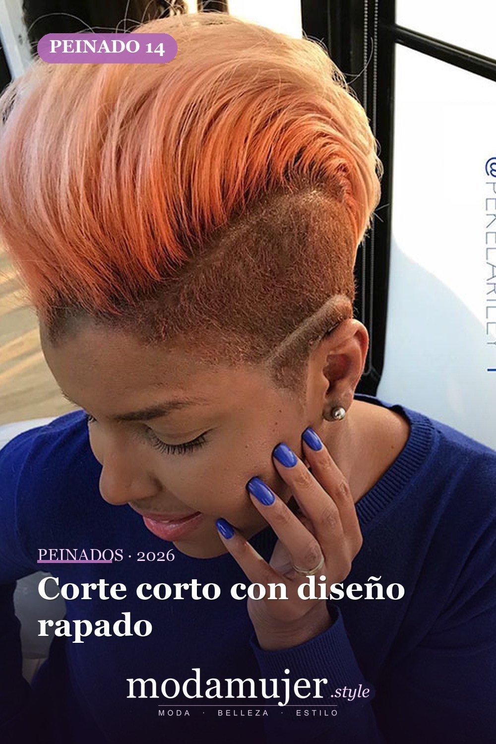 Corte corto con diseño rapado — 50 cortes de pelo cortos para mujeres negras