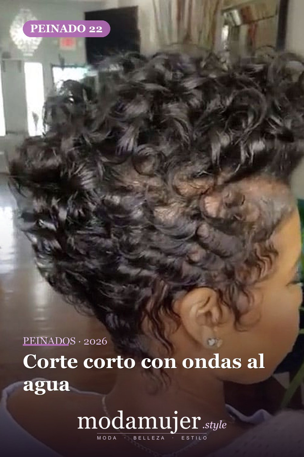 Corte corto con ondas al agua — 50 cortes de pelo cortos para mujeres negras